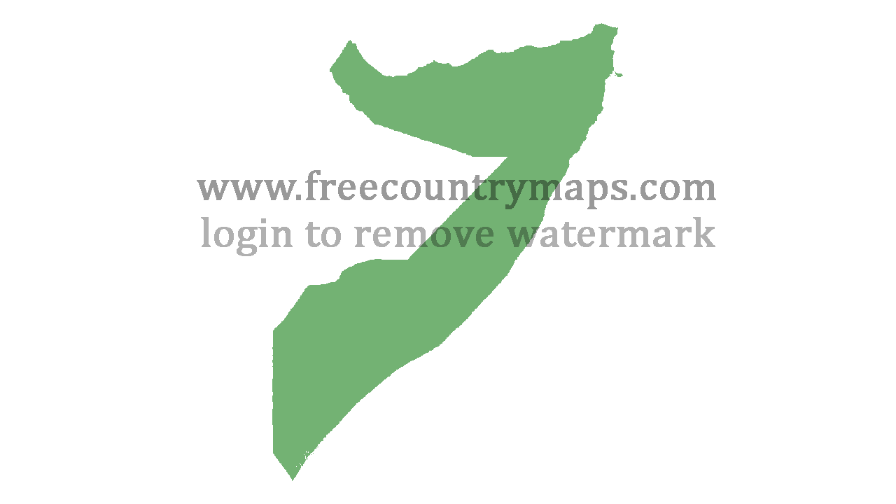 Transparent Blank Map of Somalia