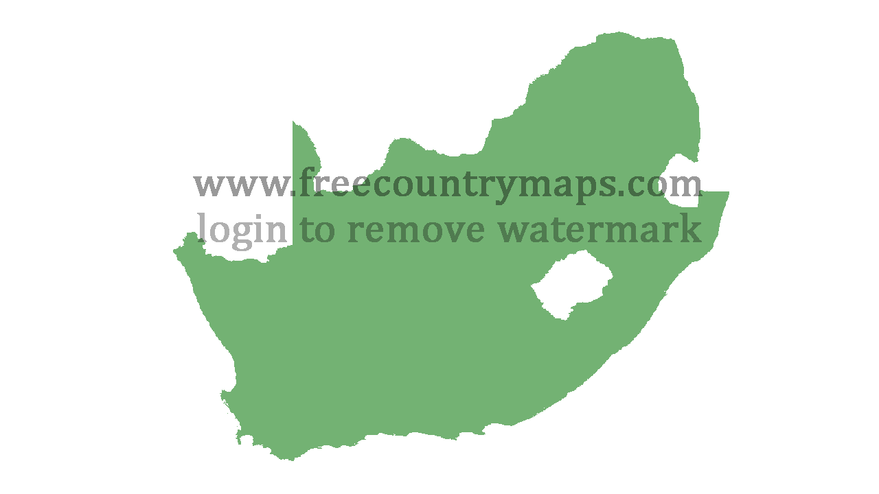 Transparent Blank Map of South Africa