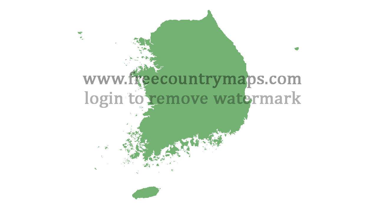 Transparent Blank Map of South Korea