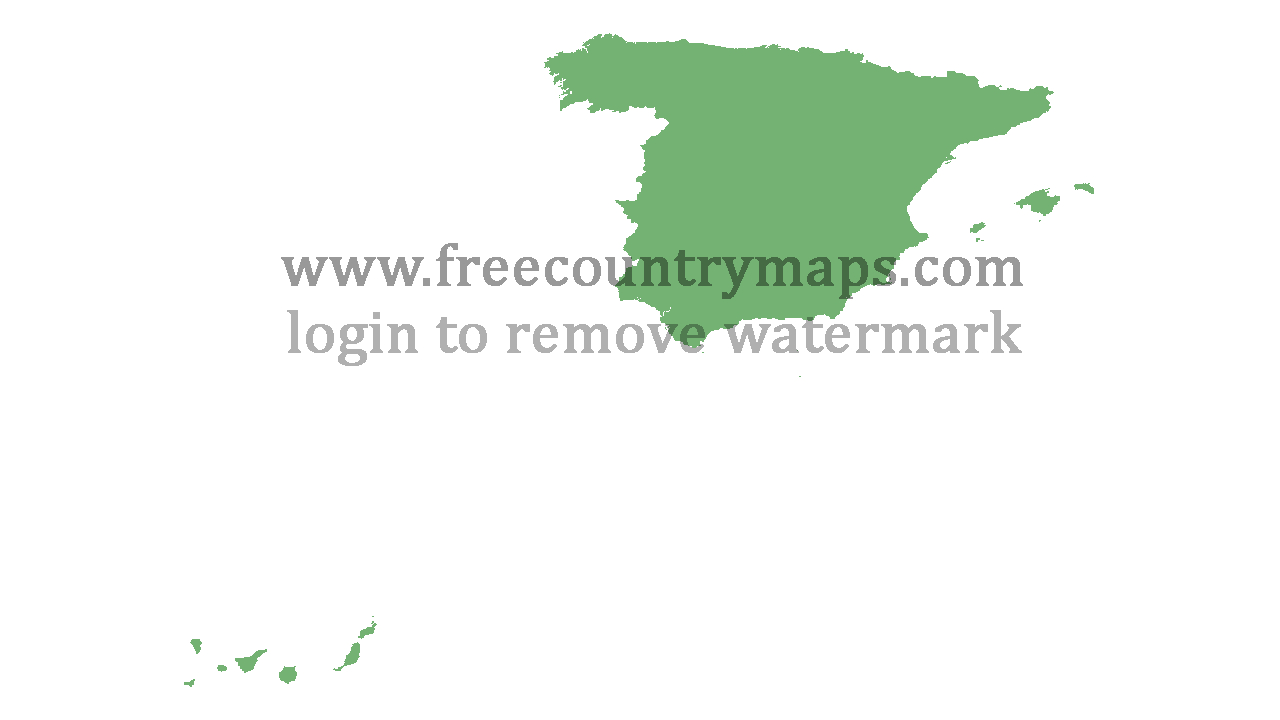 Transparent Blank Map of Spain