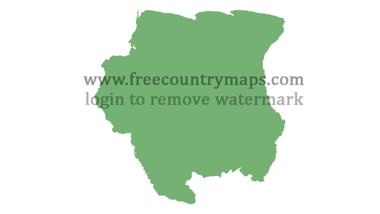 Transparent Blank Map of Suriname