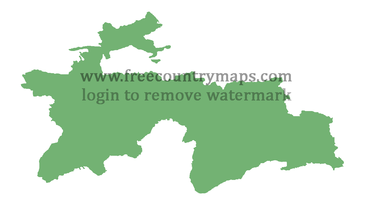 Transparent Blank Map of Tajikistan