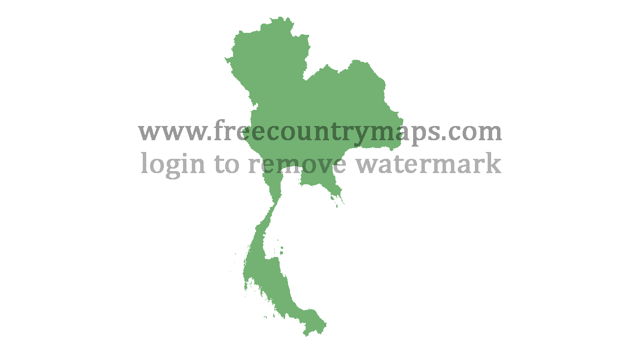 Transparent Blank Map of Thailand
