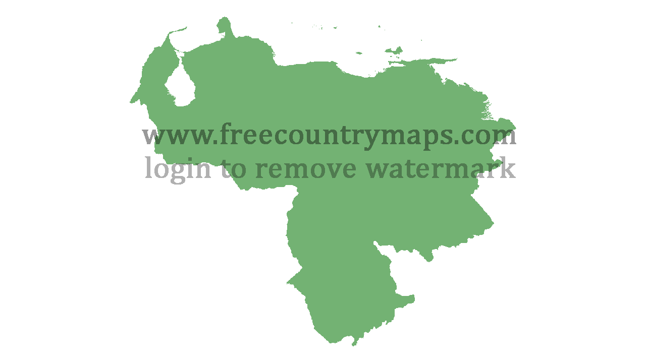 Transparent Blank Map of Venezuela