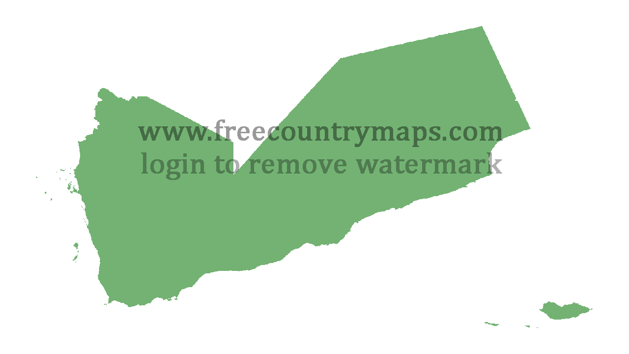 Transparent Blank Map of Yemen