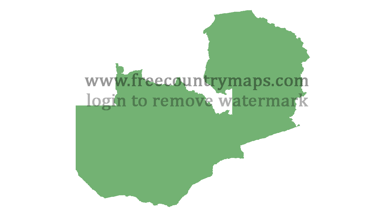 Transparent Blank Map of Zambia