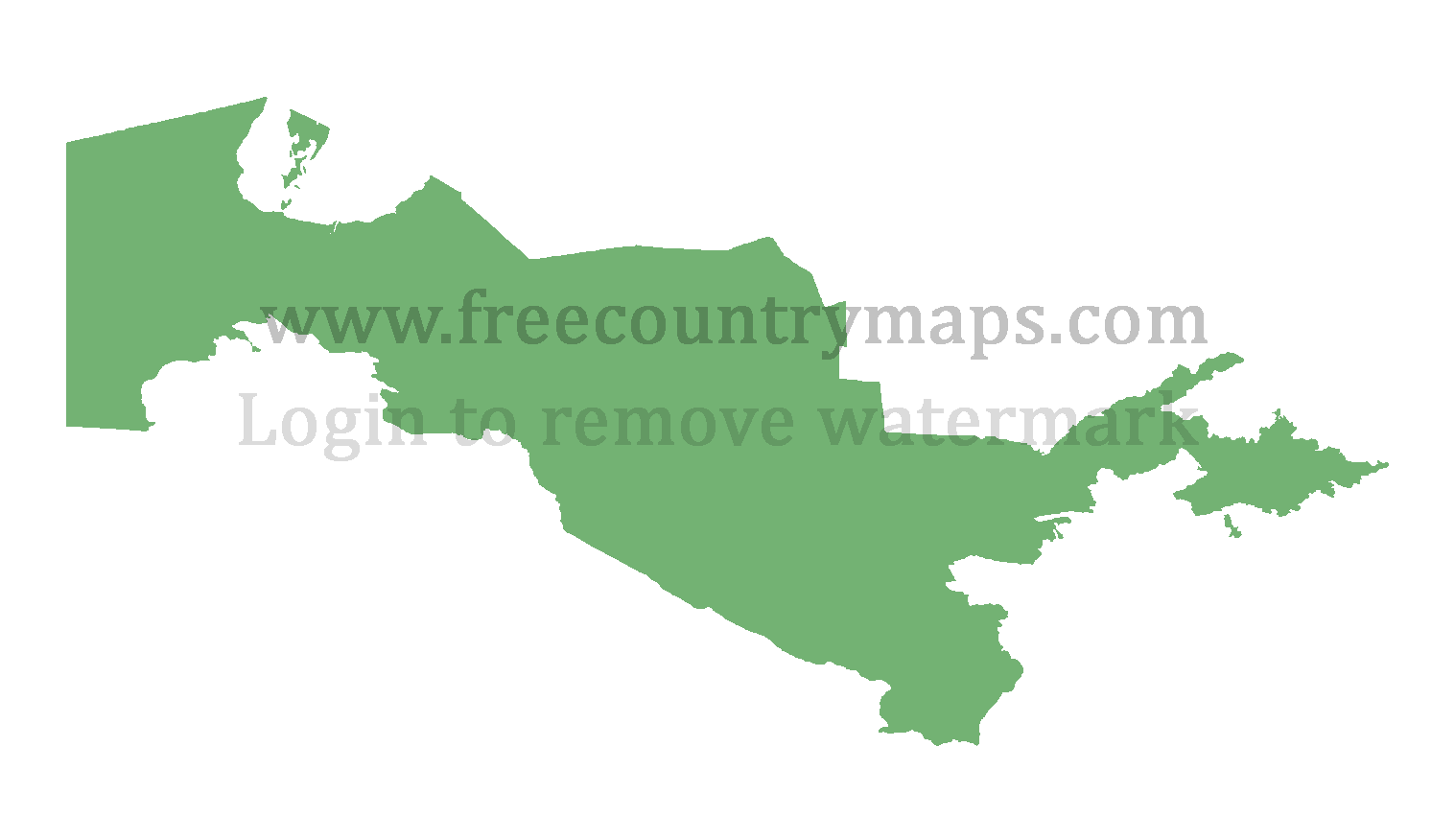 Blank Map of Uzbekistan