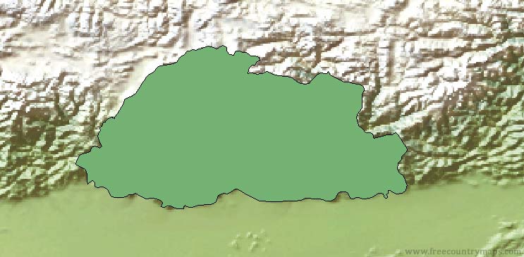 Bhutan Map Outline