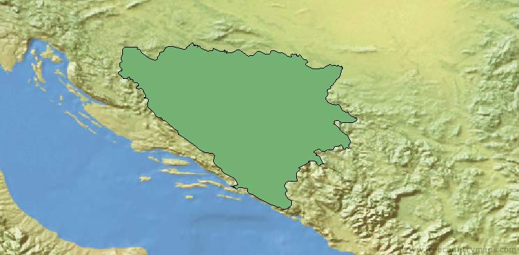 Bosnia and Herzegovina Map Outline