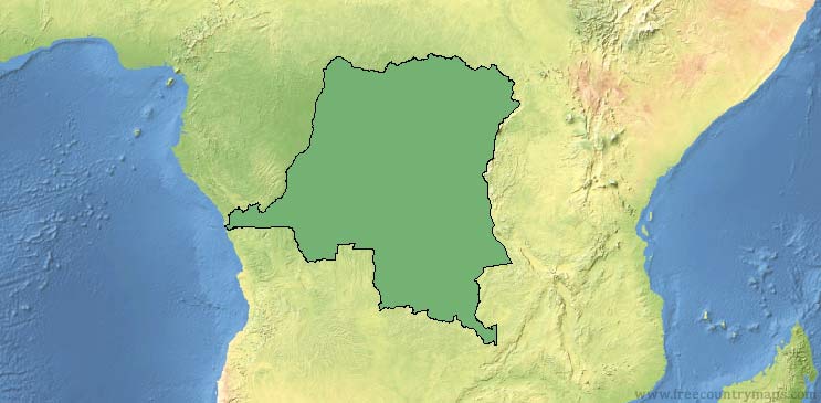 Democratic Republic of the Congo Map Outline