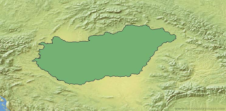 Hungary Map Outline