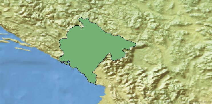 Montenegro Map Outline