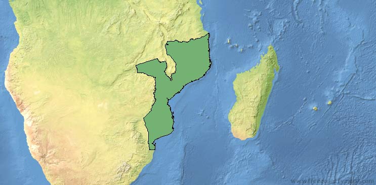Mozambique Map Outline