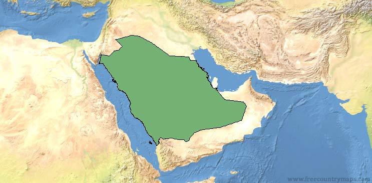 Saudi Arabia Map Outline