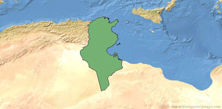Tunisia Map Outline