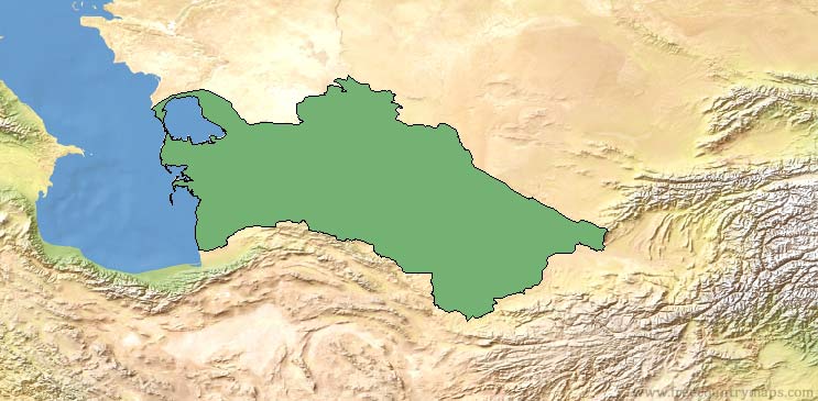Turkmenistan Map Outline