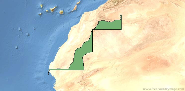 Western Sahara Map Outline
