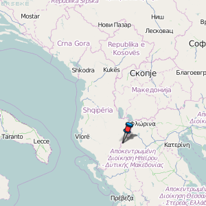 Ersekë Karte Albanien