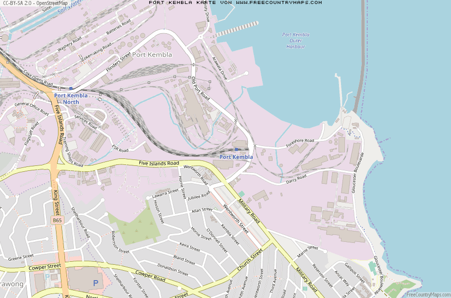 Karte Von Port Kembla Australien
