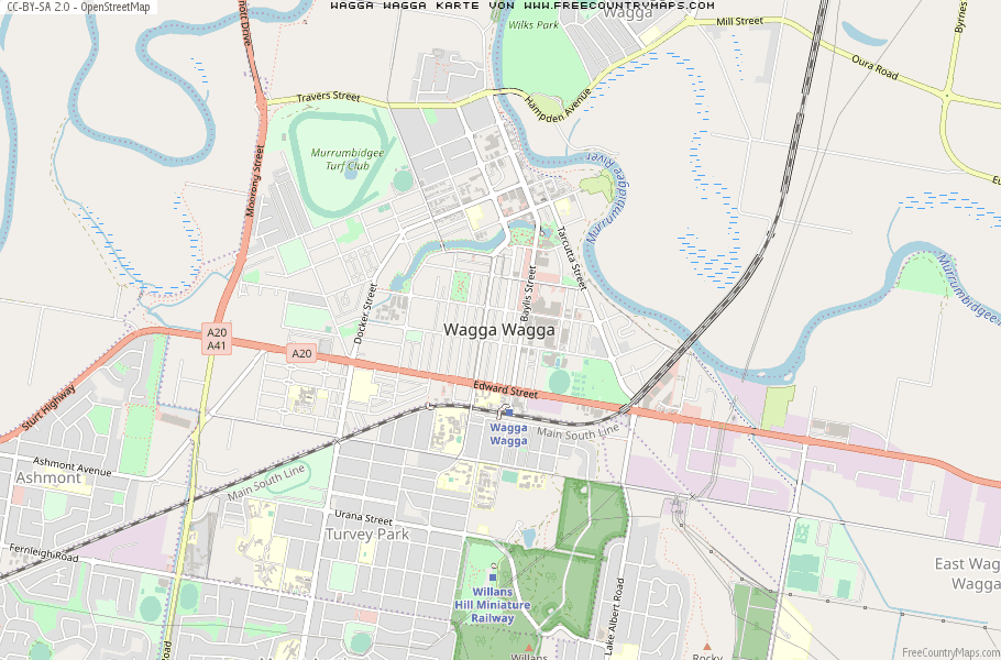 Karte Von Wagga Wagga Australien