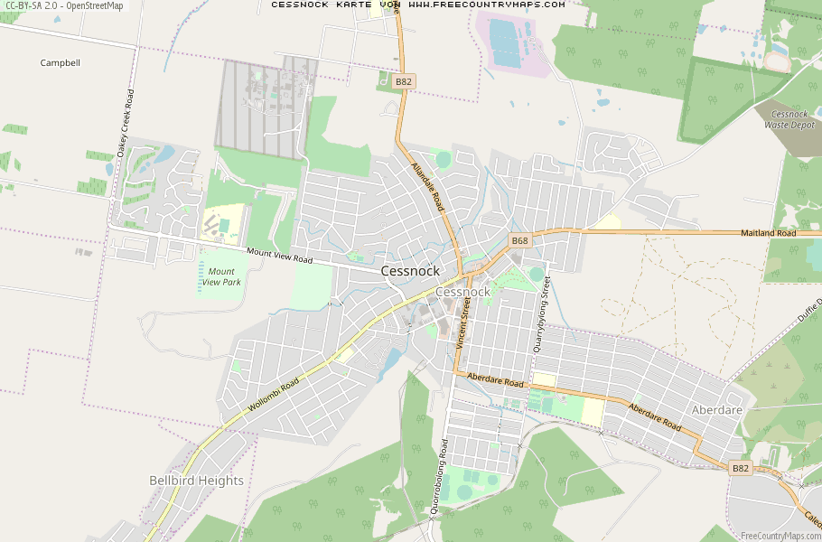 Karte Von Cessnock Australien