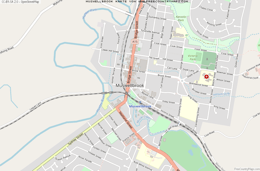 Karte Von Muswellbrook Australien