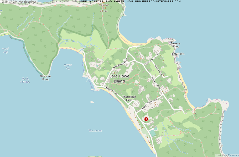Karte Von Lord Howe Island Australien
