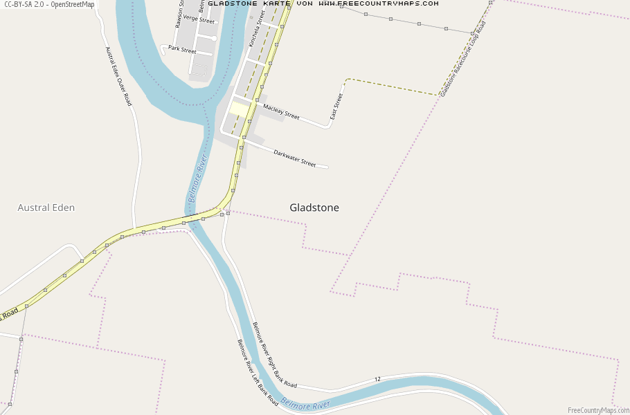 Karte Von Gladstone Australien