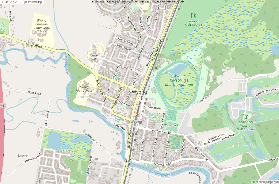 Karte Von Wyong Australien