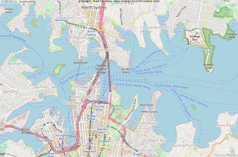 Karte Von Sydney Australien