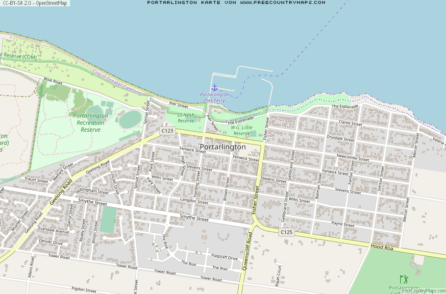 Karte Von Portarlington Australien