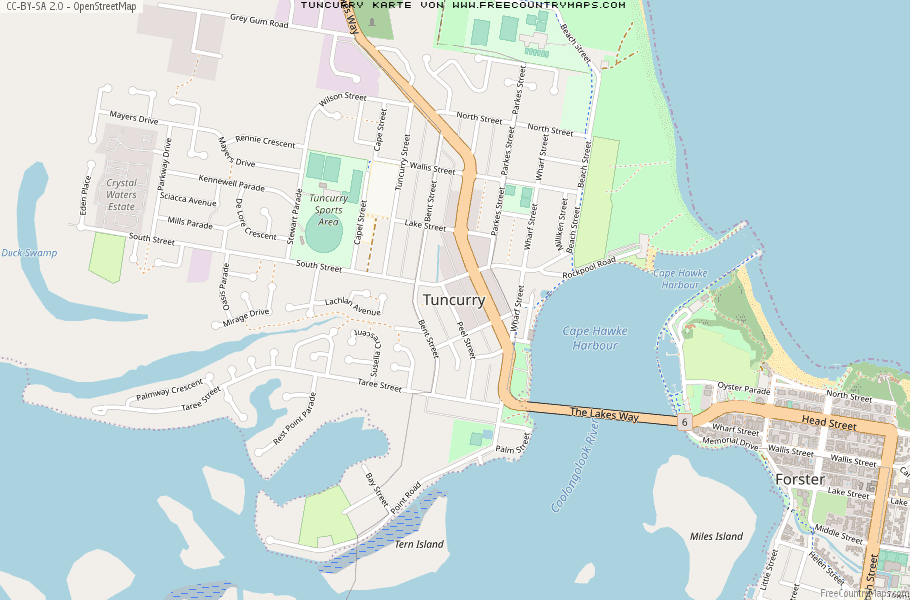 Karte Von Tuncurry Australien