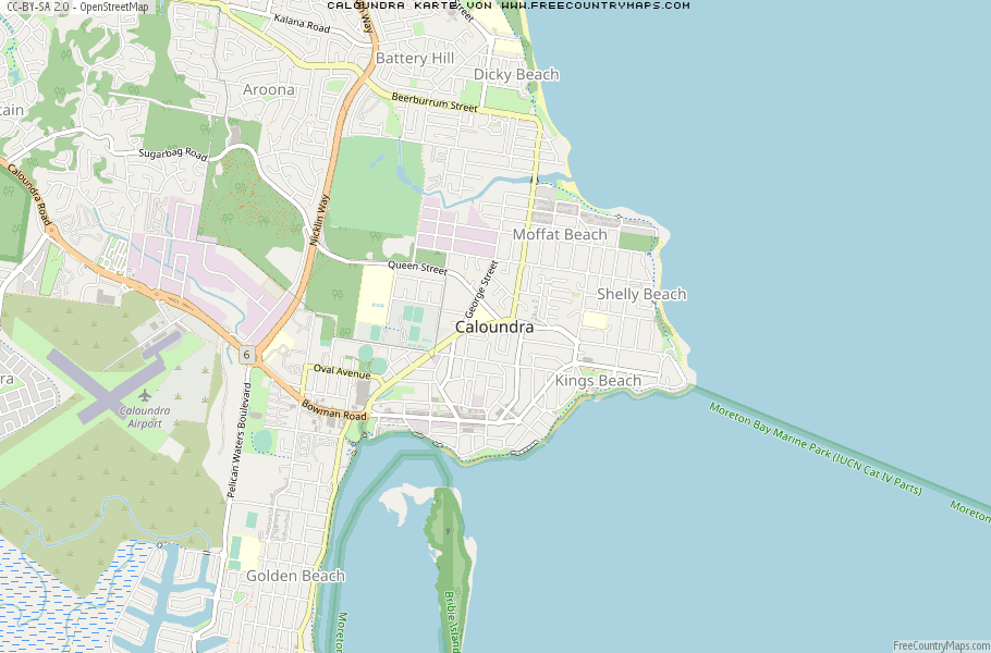 Karte Von Caloundra Australien