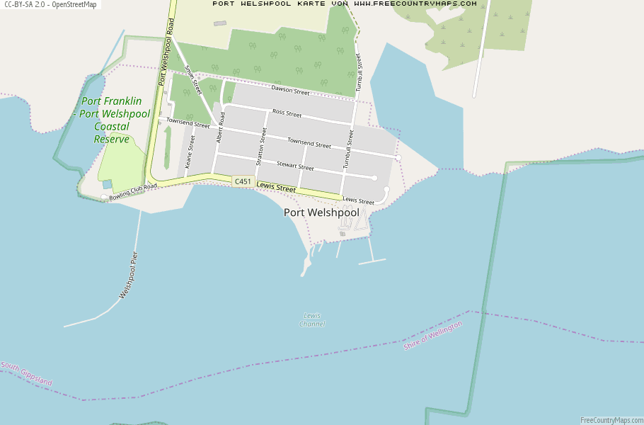 Karte Von Port Welshpool Australien