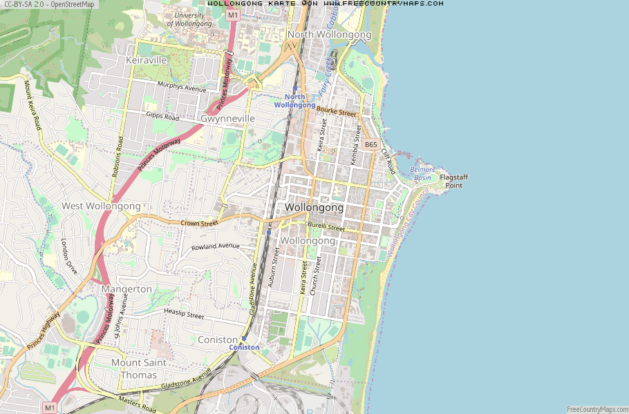 Karte Von Wollongong Australien