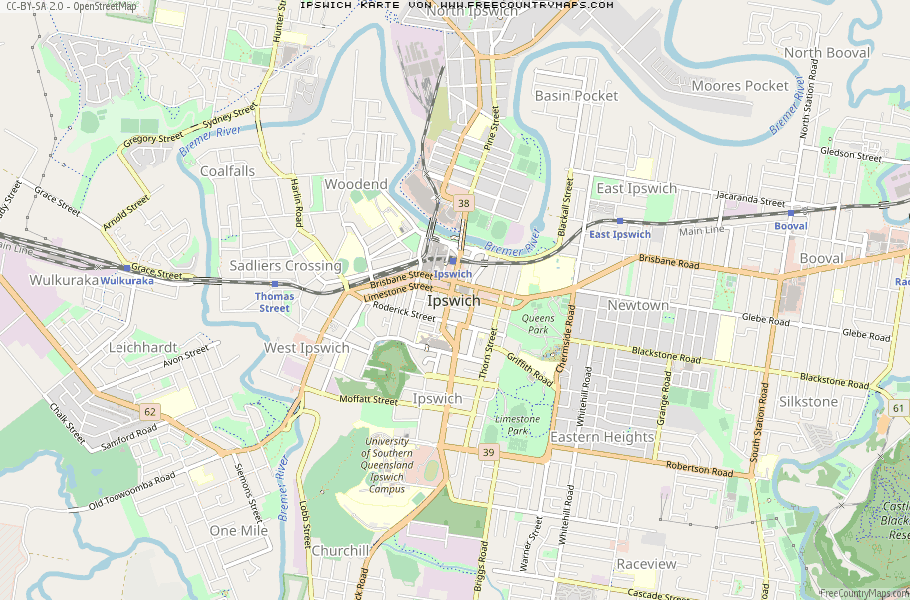 Karte Von Ipswich Australien
