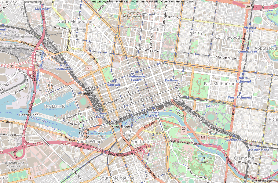Karte Von Melbourne Australien