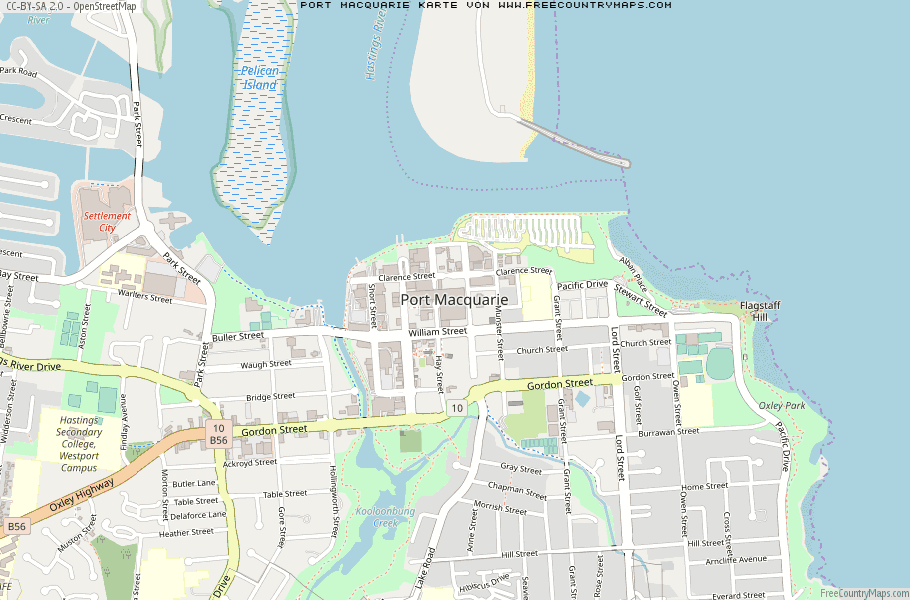 Karte Von Port Macquarie Australien
