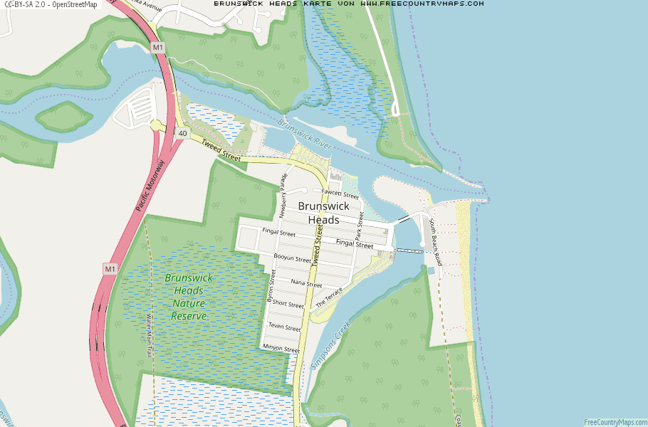 Karte Von Brunswick Heads Australien