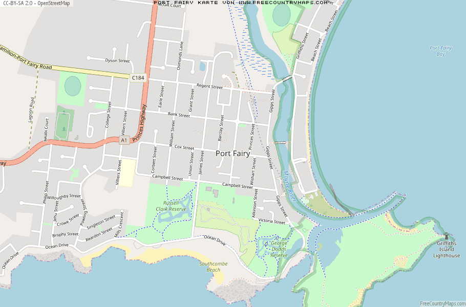Karte Von Port Fairy Australien