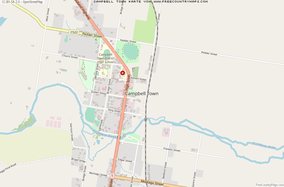 Karte Von Campbell Town Australien