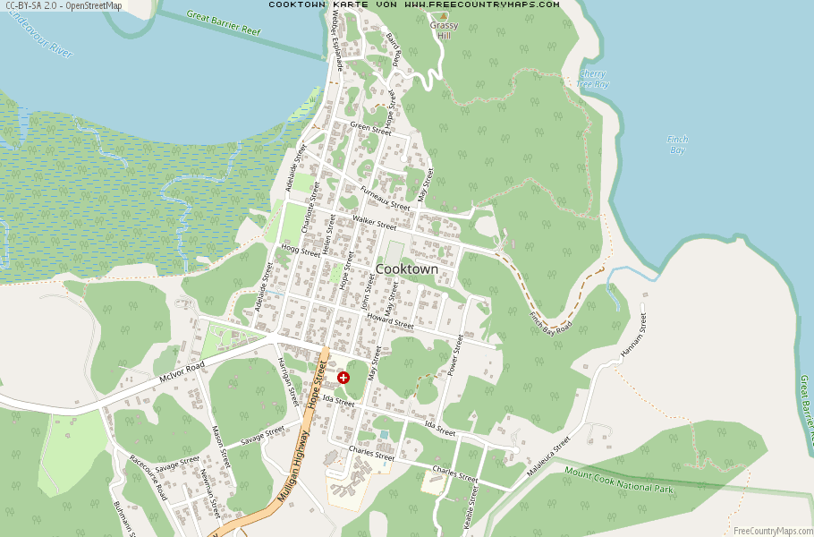 Karte Von Cooktown Australien