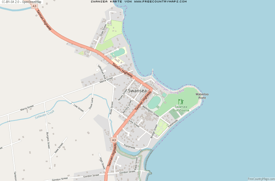 Karte Von Swansea Australien