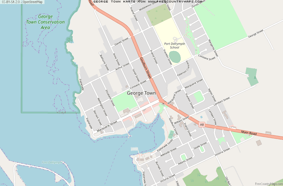 Karte Von George Town Australien