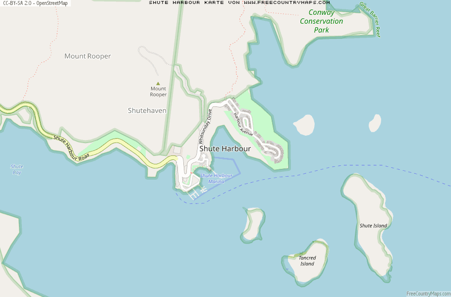 Karte Von Shute Harbour Australien