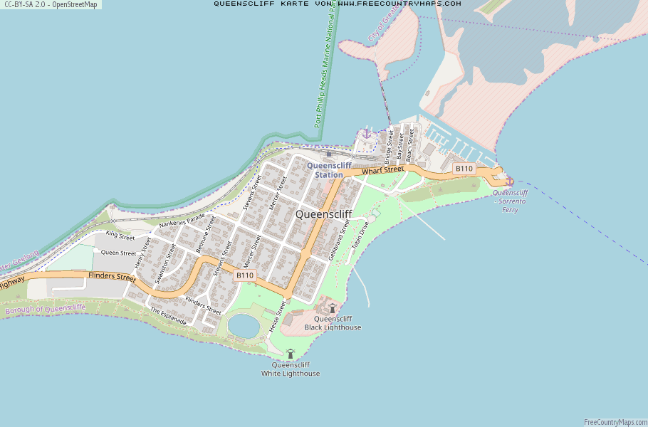 Karte Von Queenscliff Australien