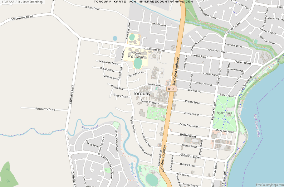 Karte Von Torquay Australien
