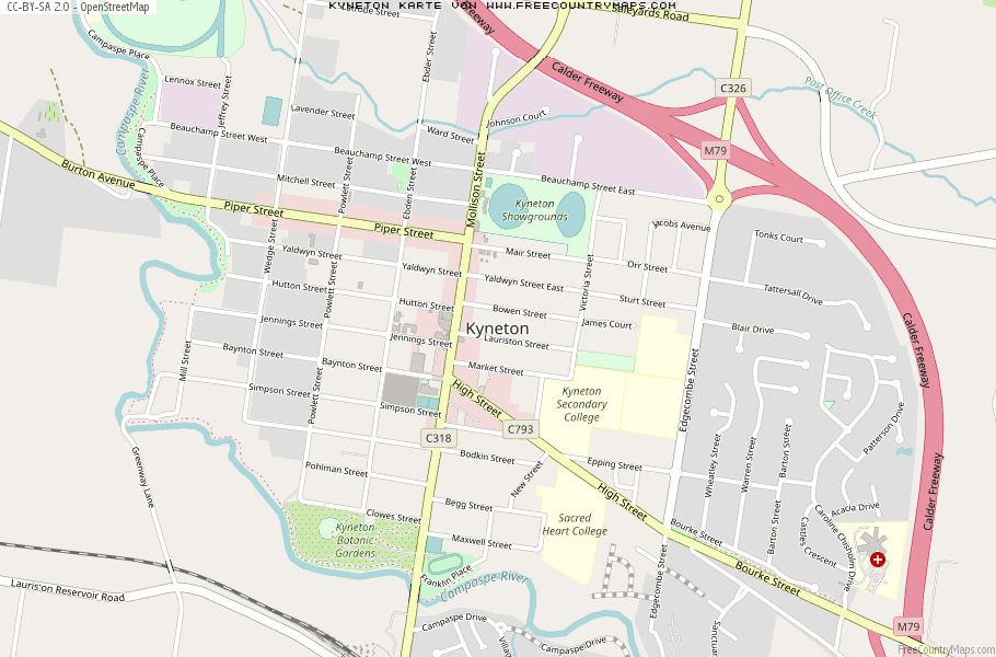 Karte Von Kyneton Australien