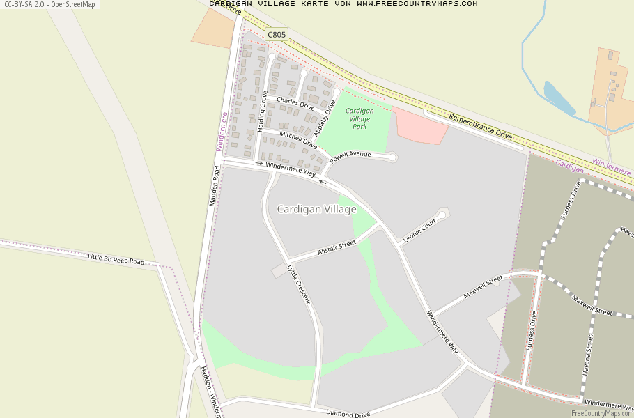 Karte Von Cardigan Village Australien