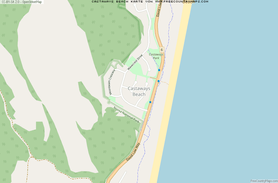 Karte Von Castaways Beach Australien
